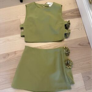 Commense Olive Green Two-Piece Dress
